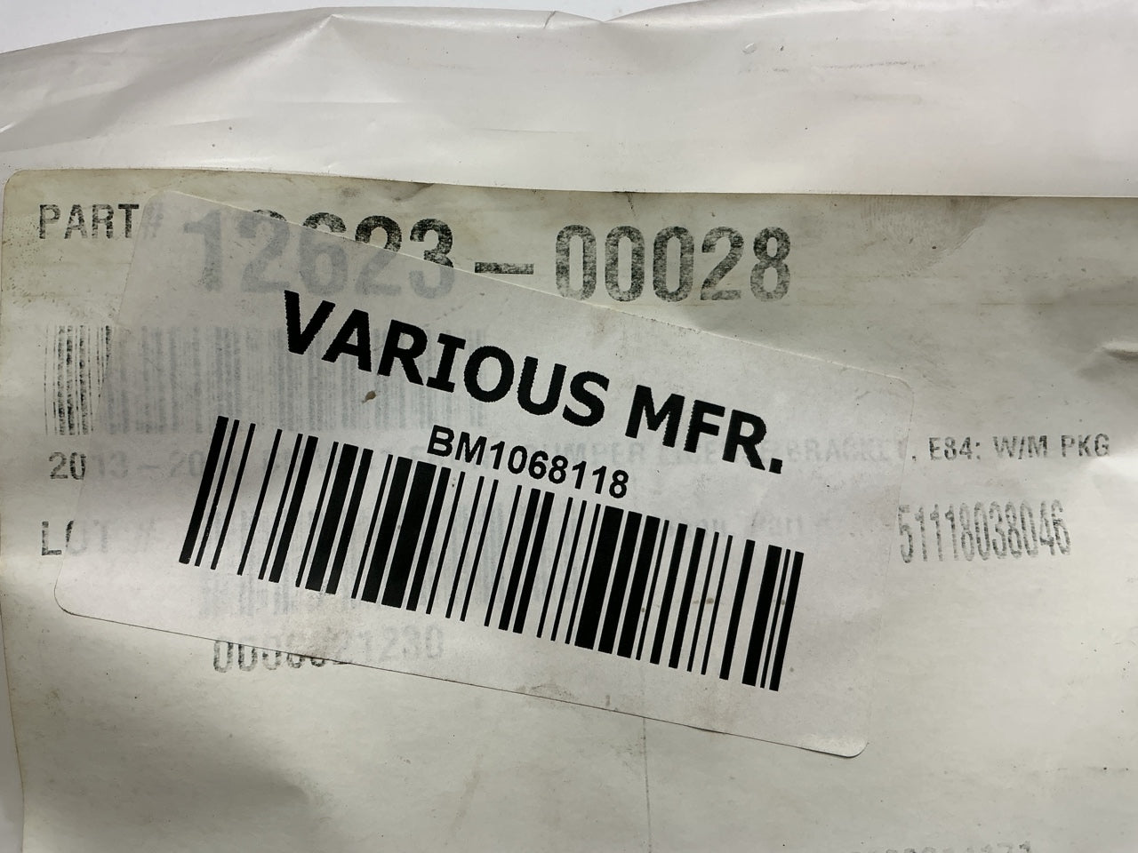 NEW AFTERMARKET BM1068118 Front License Plate Bracket 13-15 BMW X1 M Pack.