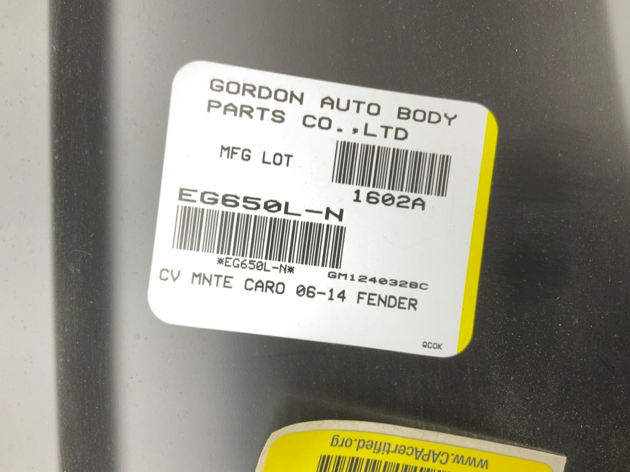 NEW AFTERMARKET CVM2001F1 Front Left Fender - 2006-2007 Chevy Monte Carlo