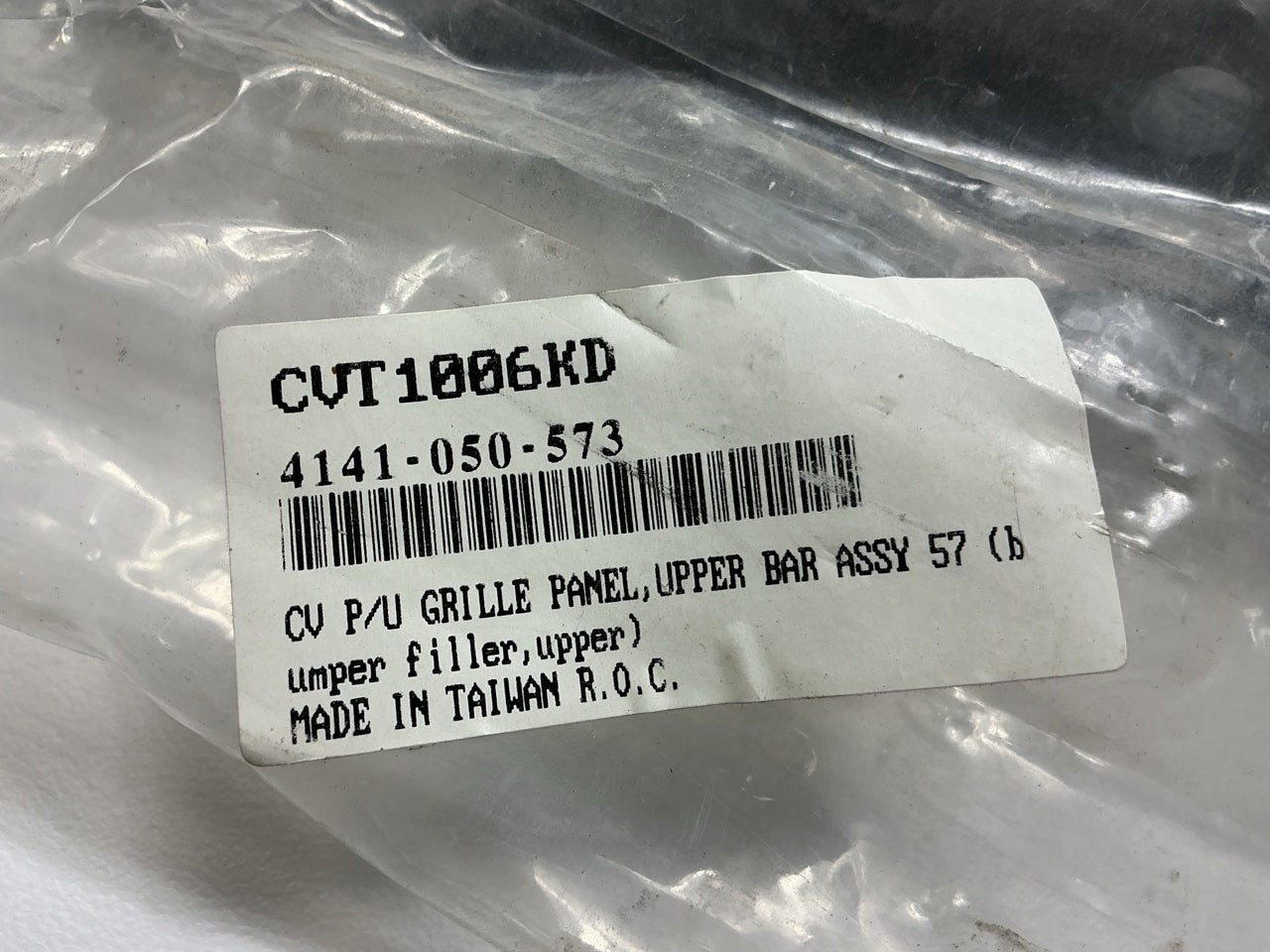 CVT1006KD Bumper Filler Grille Support Metal Panel, Upper Bar, 1957 Chevy Pickup