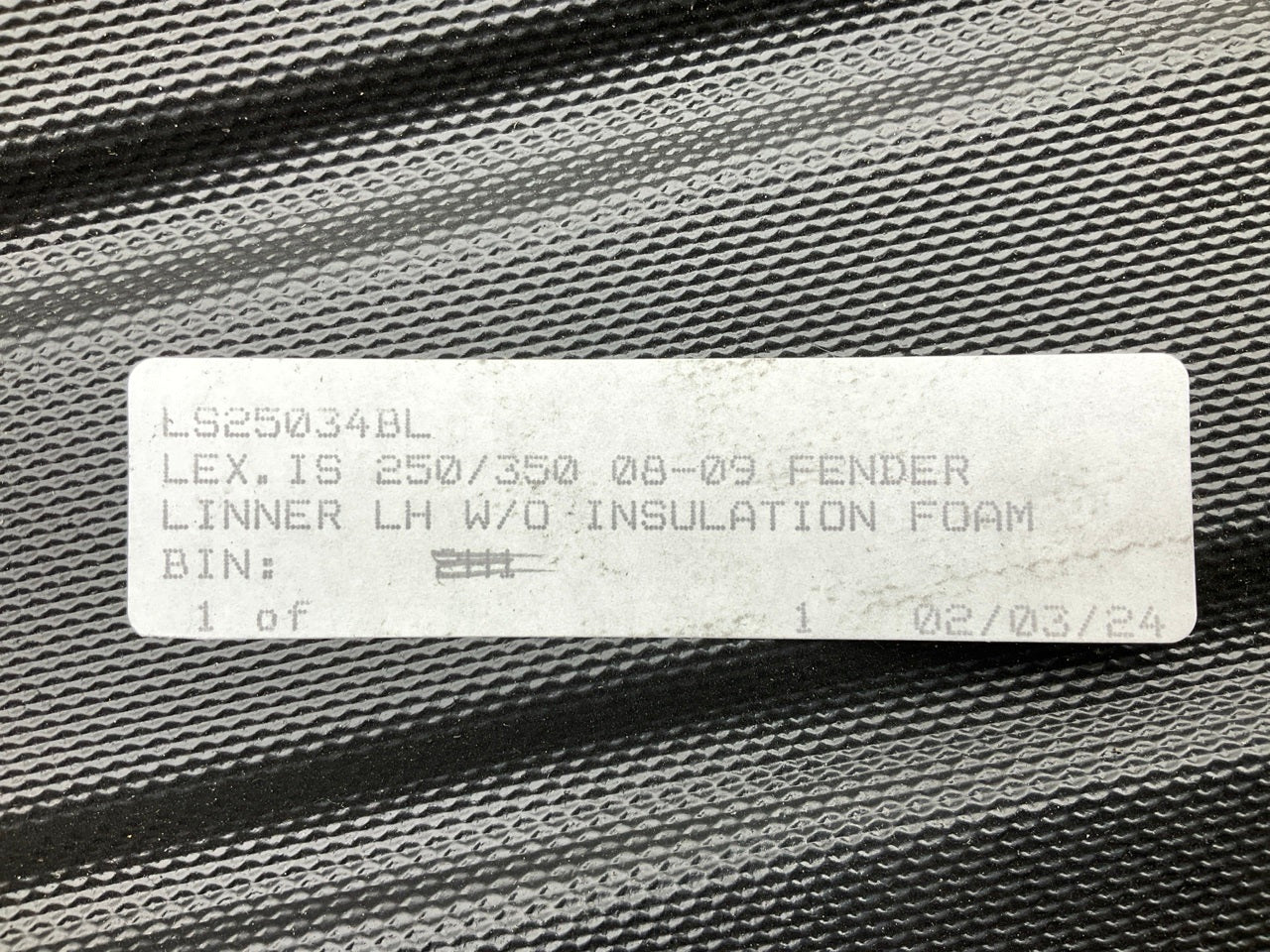 AFTERMARKET Front Left Fender Liner Splash Shield 2006-2008 Lexus IS250, IS350