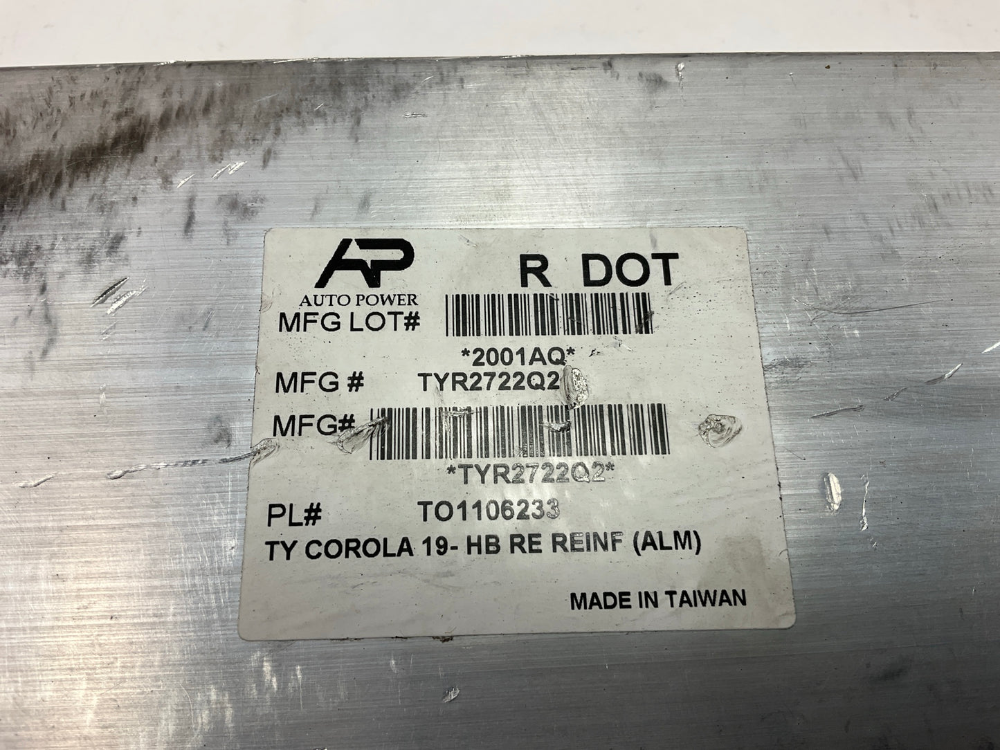 NEW AFTERMARKET Rear Bumper Reinforcement Impact Bar 2019-2025 Corolla Hatcback