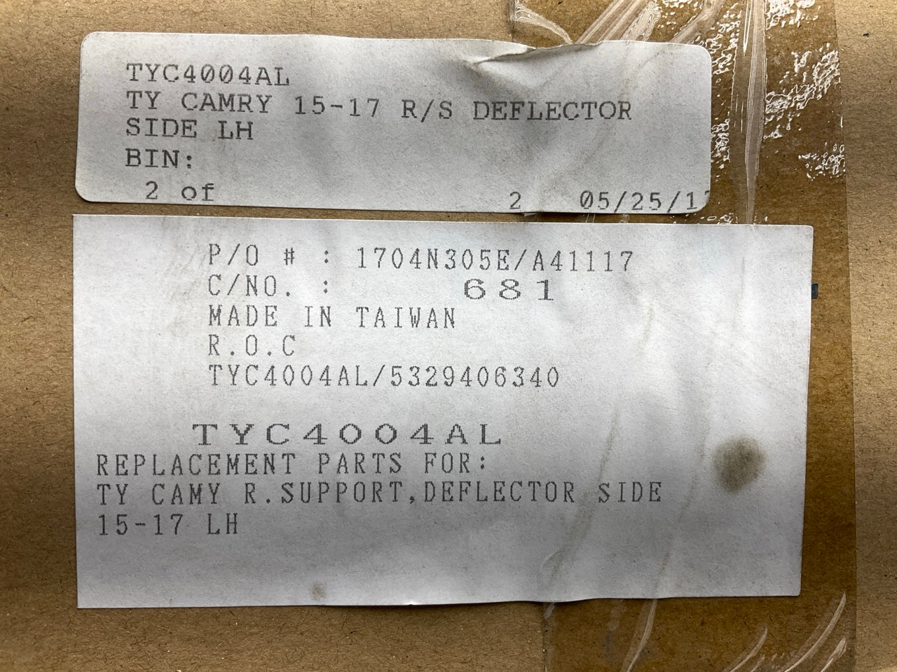 AFTERMARKET Left Driver Side Radiator Support Air Deflector 2015-17 Toyota Camry