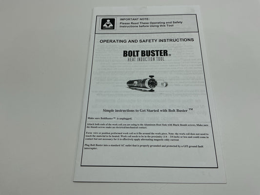 Bolt Buster BB2XACC High Power Heat Induction Tool W/ Advanced Coil Kit
