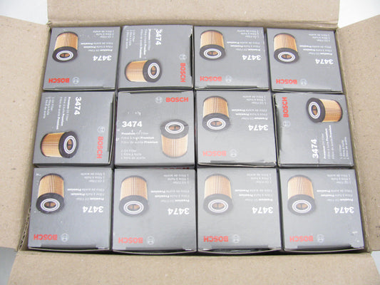 (x12) Geniune Bosch Oil Filter 3474 For Various 2001-2015 Cadillac, Saab, GM