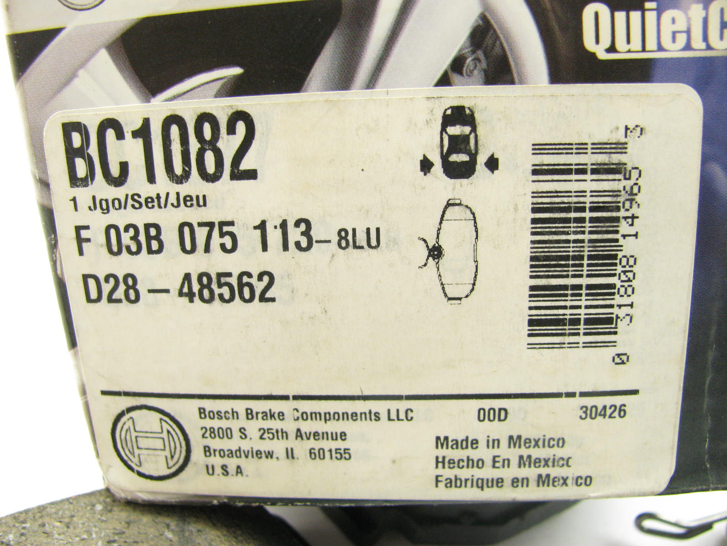 Disc Brake Pad Set-Quietcast Ceramic Pads With Hardware Rear Bosch BC1082