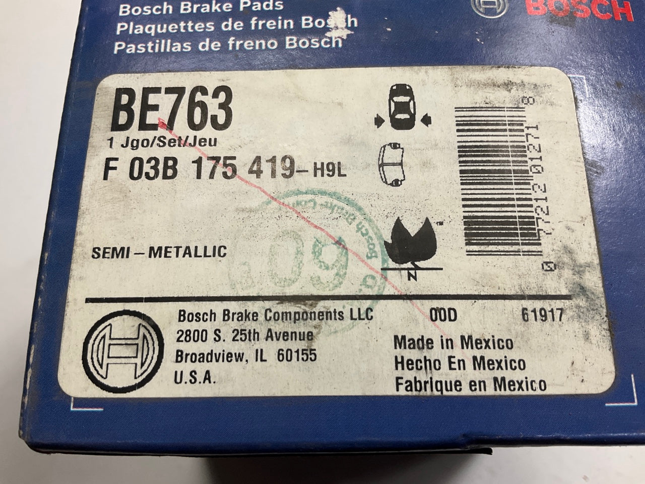 Bosch BE763 Rear Brake Pads - 2003-2005 BMW 325i, 325xi, 2003-2007 Z4