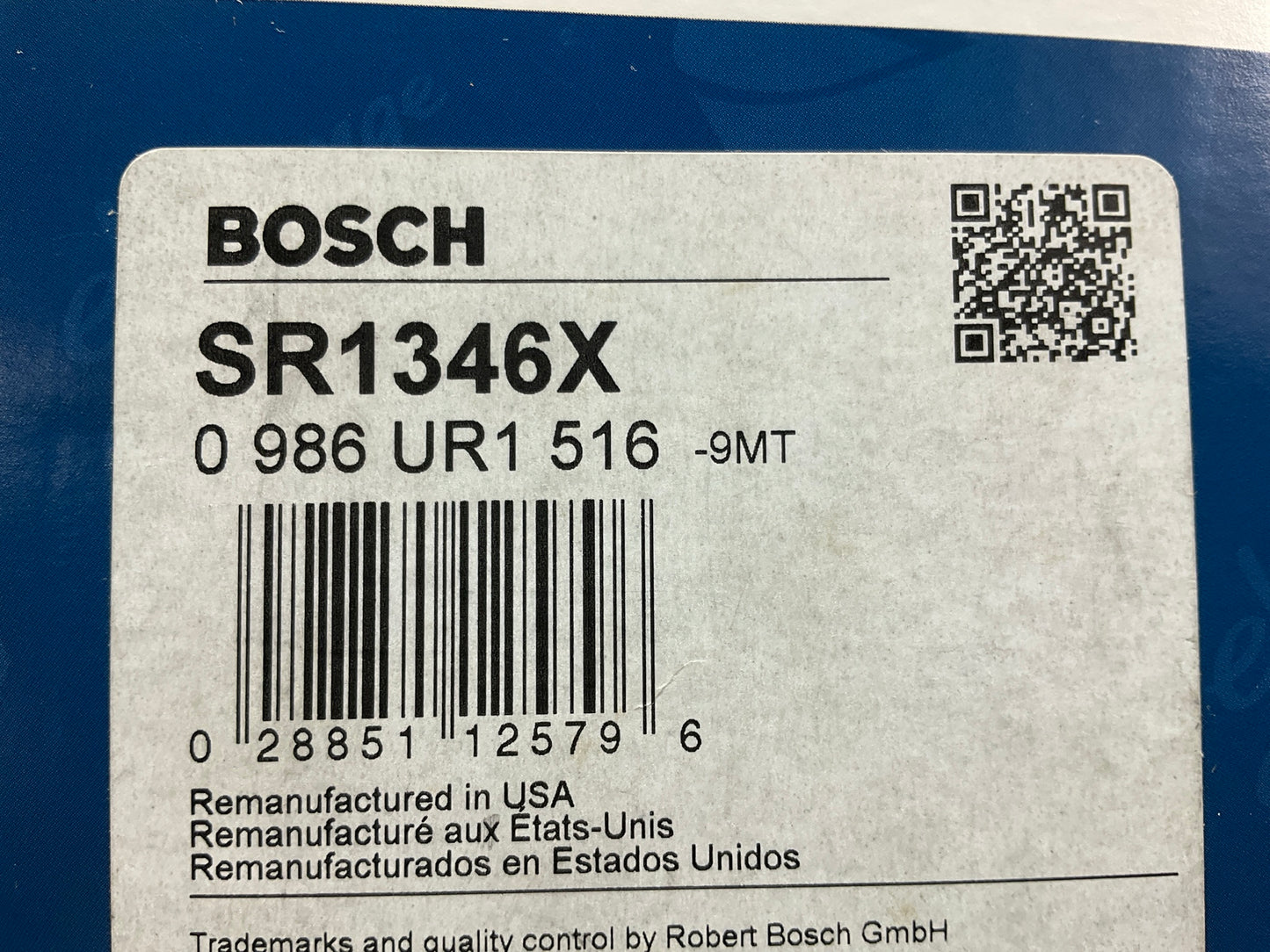 MISSING BRACKET ON THE BACK - REMAN. Bosch SR1346X Starter