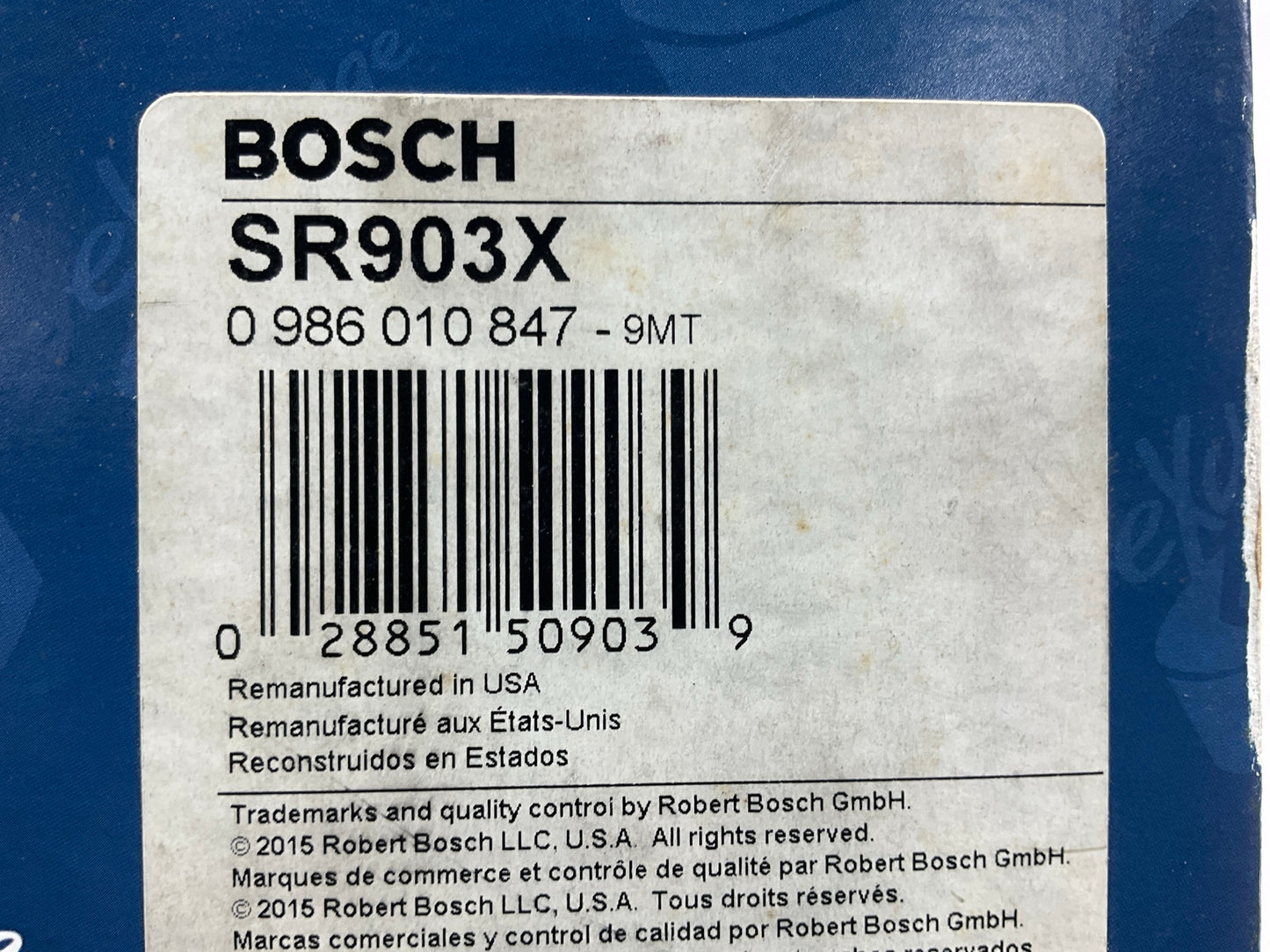 REMAN. Bosch SR903X Starter DEUTZ AG (KHD) F2L410 F1L410 F2L411D Tractor, Marine