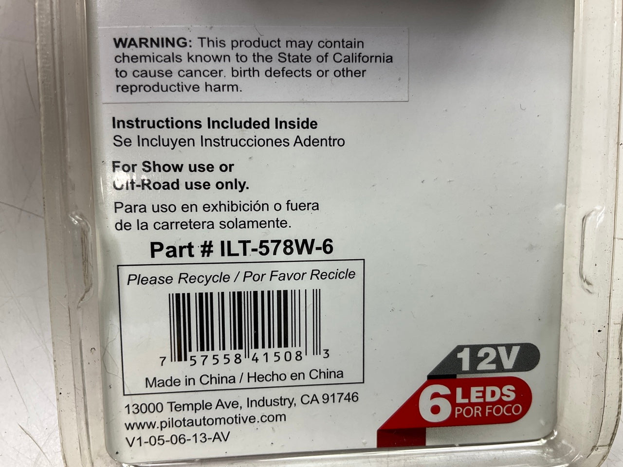 Bully ILT-578W-6 Interior Dome Map 6 5050 SMD LED Light Bulb 12V