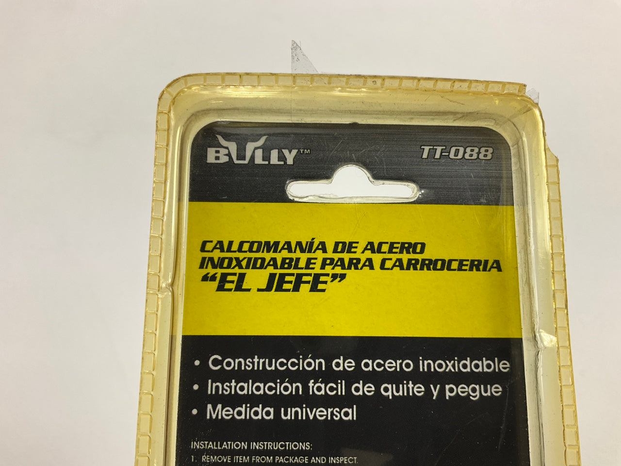 Bully TT-088 Exterior ''EL JEFE'' Universal Stick-on Stainless Steel Decal Emblem