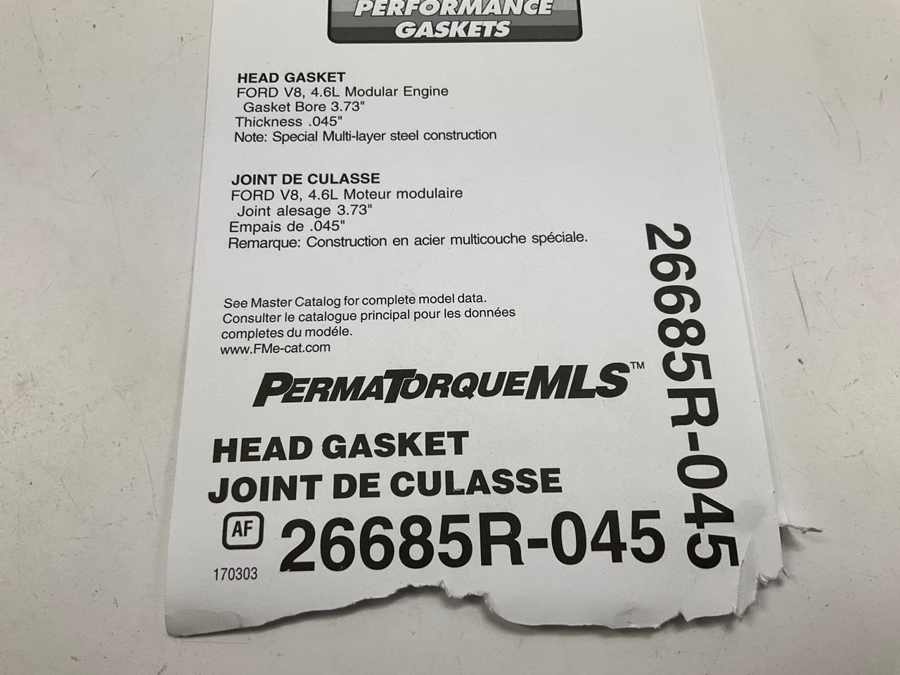 Fel-Pro 26685L-045 & 26685R-045 MLS Head Gaskets PAIR Ford V8 Modular 4.6L 5.4L