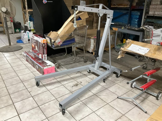 TEQ 2 Ton Foldable Engine Hoist, 4,000 Lbs Max Capacity