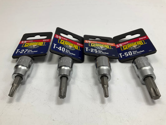 Gearhead 3/8'' Drive Star Bit Sockets: T20, T25, T27, T30, T40, T45, T47, T50