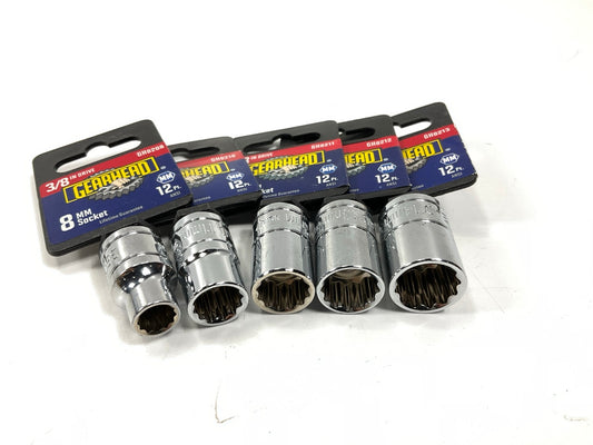 Gearhead 3/8'' Drive Metric Sockets, 12 Point, 8mm - 18mm