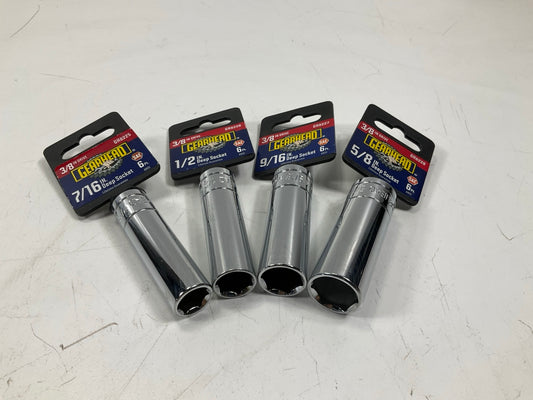 Gearhead 3/8'' Drive, SAE Deep Sockets, 7/16''-7/8'' - 8 SOCKETS