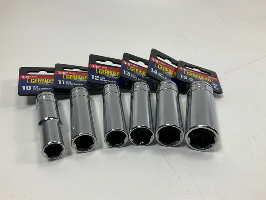 Gearhead 3/8'' Drive Metric Deep Socket 12-Piece Set, 10MM-22MM (no 20MM)