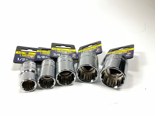 Gearhead 1/2'' Drive SAE 10-Piece 12-point Socket Set - 1/2'' Through 1-1/4''
