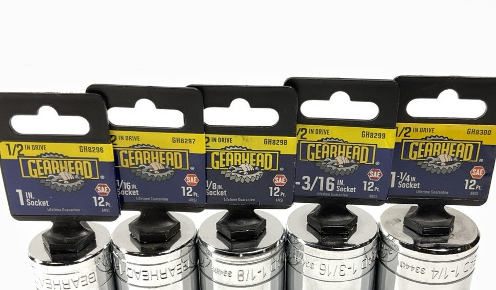 Gearhead 1/2'' Drive SAE 10-Piece 12-point Socket Set - 1/2'' Through 1-1/4''
