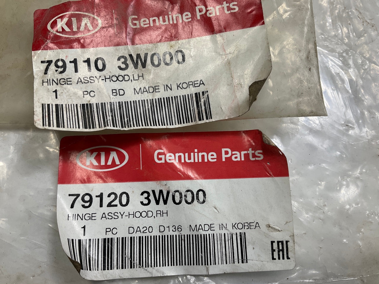 NEW Left + Right Hood Hinge Set OEM For 2011-2015 Kia Sportage 791103W000