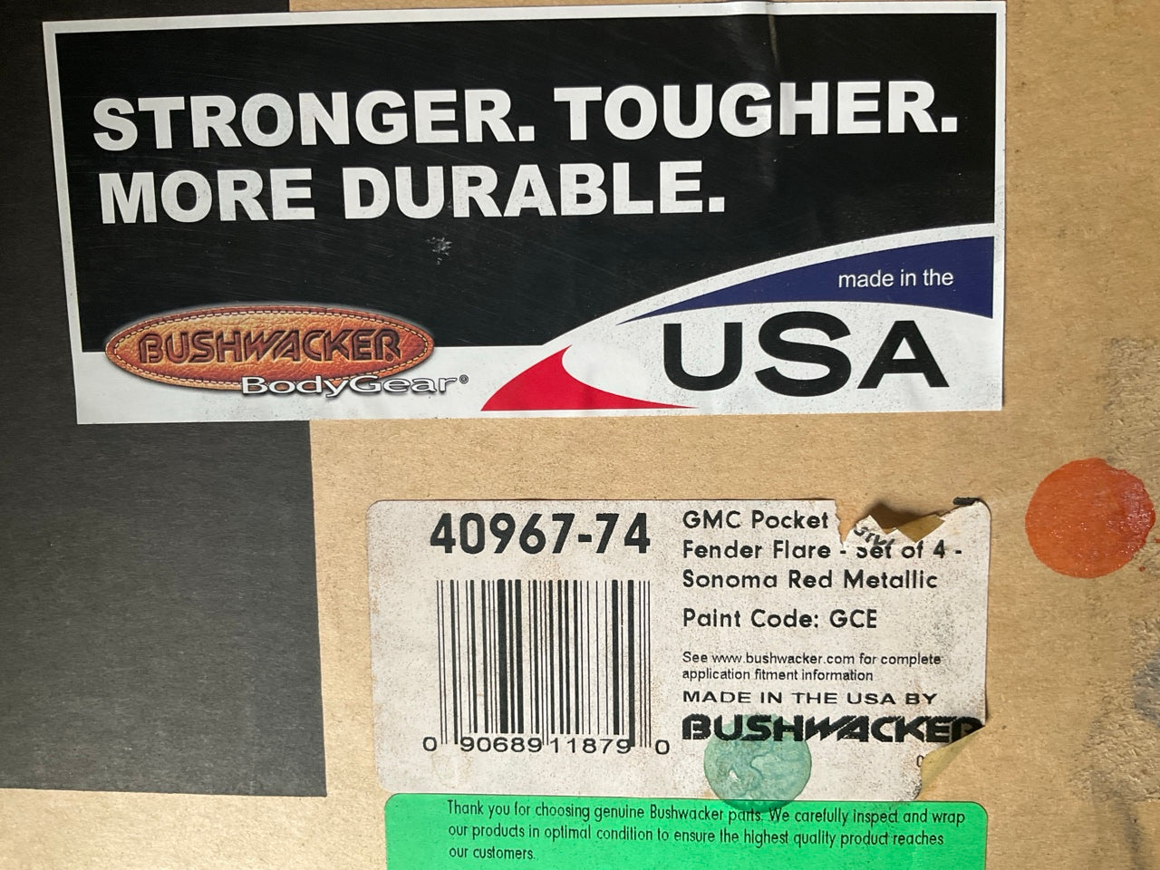 DAMAGED (CRACKED) SEE PHOTOS - Bushwacker 40967-74 Pocket Style Fender Flares