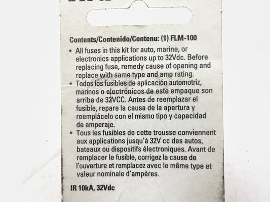 Bussmann BP-FLM-100-RP 100 Amp Bolt In Cartridge Fuse Male Terminals