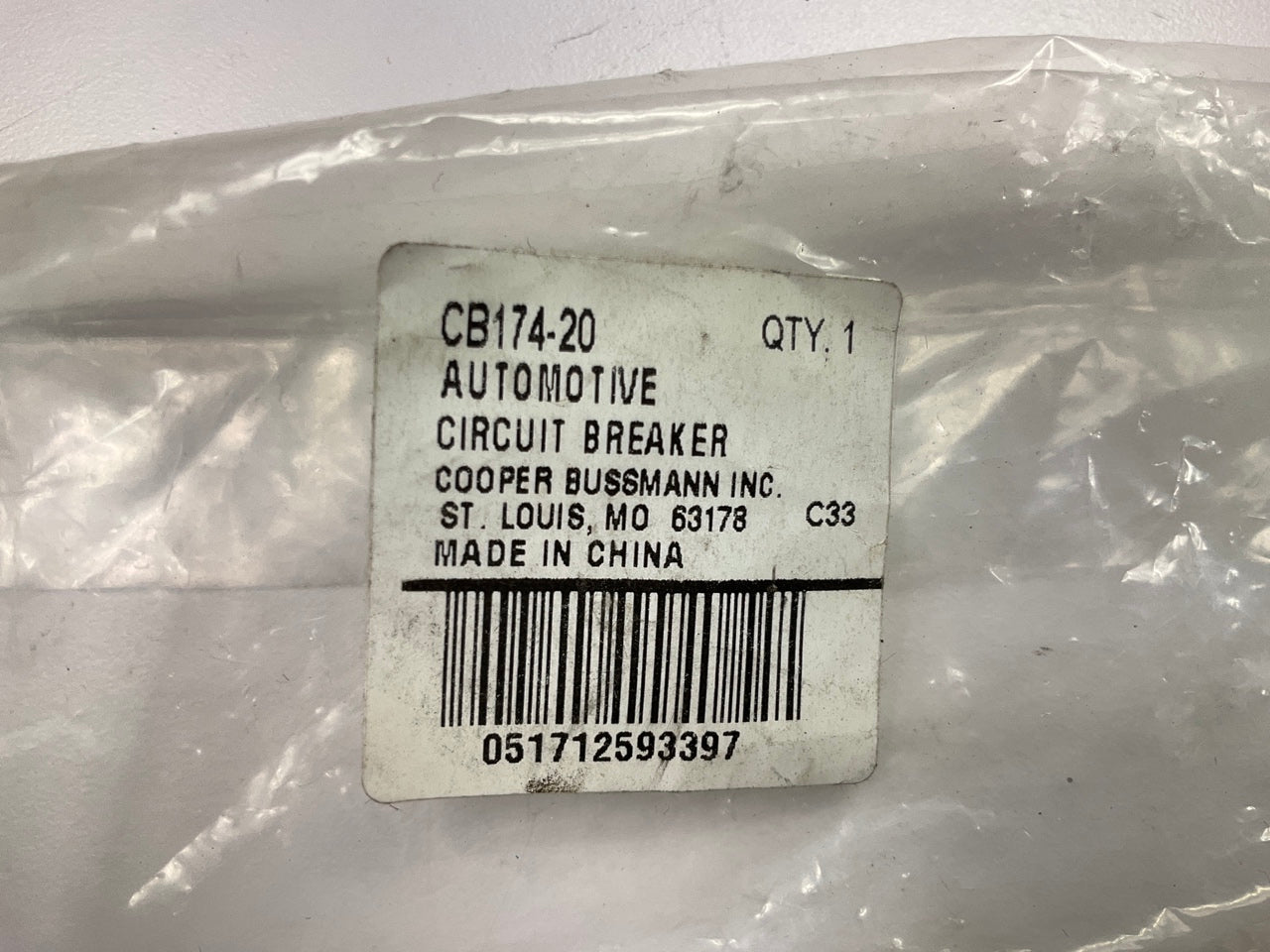 Bussmann CB174-20 20 Amp Panel Mount Circuit Breaker 20A