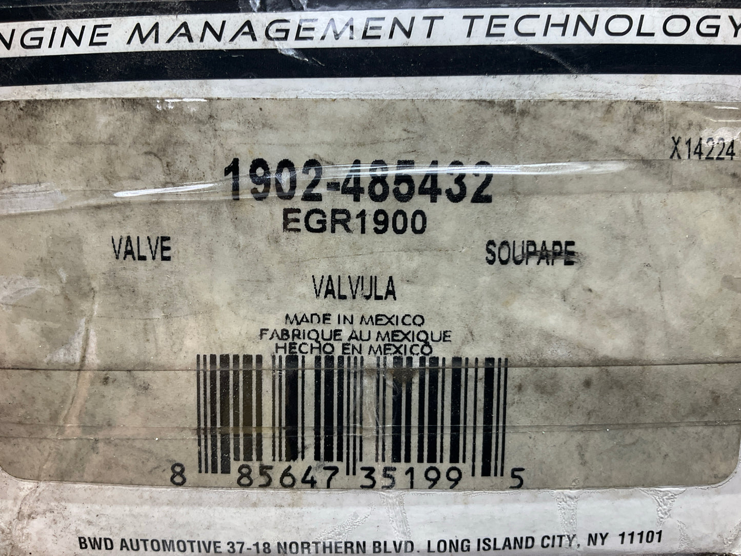 BWD EGR1900 Exhaust Gas Recirculation (EGR) Valve - OEM FORD # 7C3E-9Y456-AA
