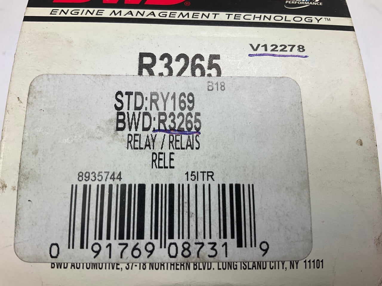 BWD R3265 Computer Control / Fuel Pump Main Relay # RZ-0088