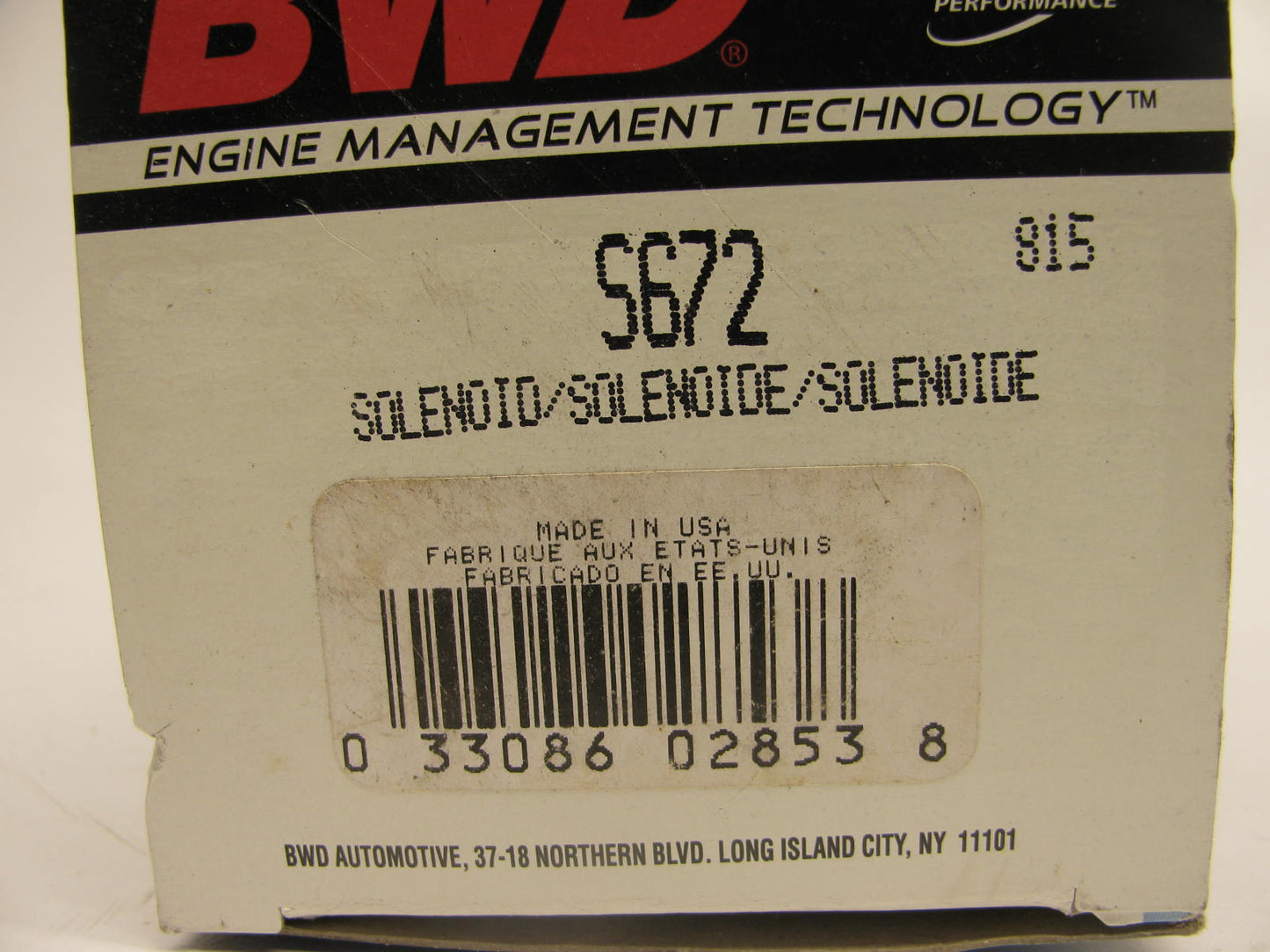 BWD S672 Starter Solenoid Switch - 12 Volt Grounded Base 16-20 Ohm