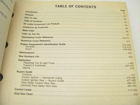 BWD Borg Warner WC01 Auto Parts Catalog Wire Sets, Battery Cables, 2001 Edition