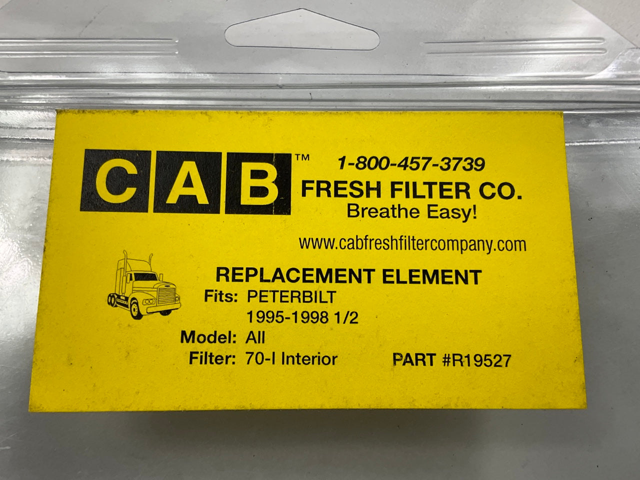 Cab Fresh R19527 Cabin Air Filter 70-1 1995-1998.5 Peterbilt 377, 378, 379, 385