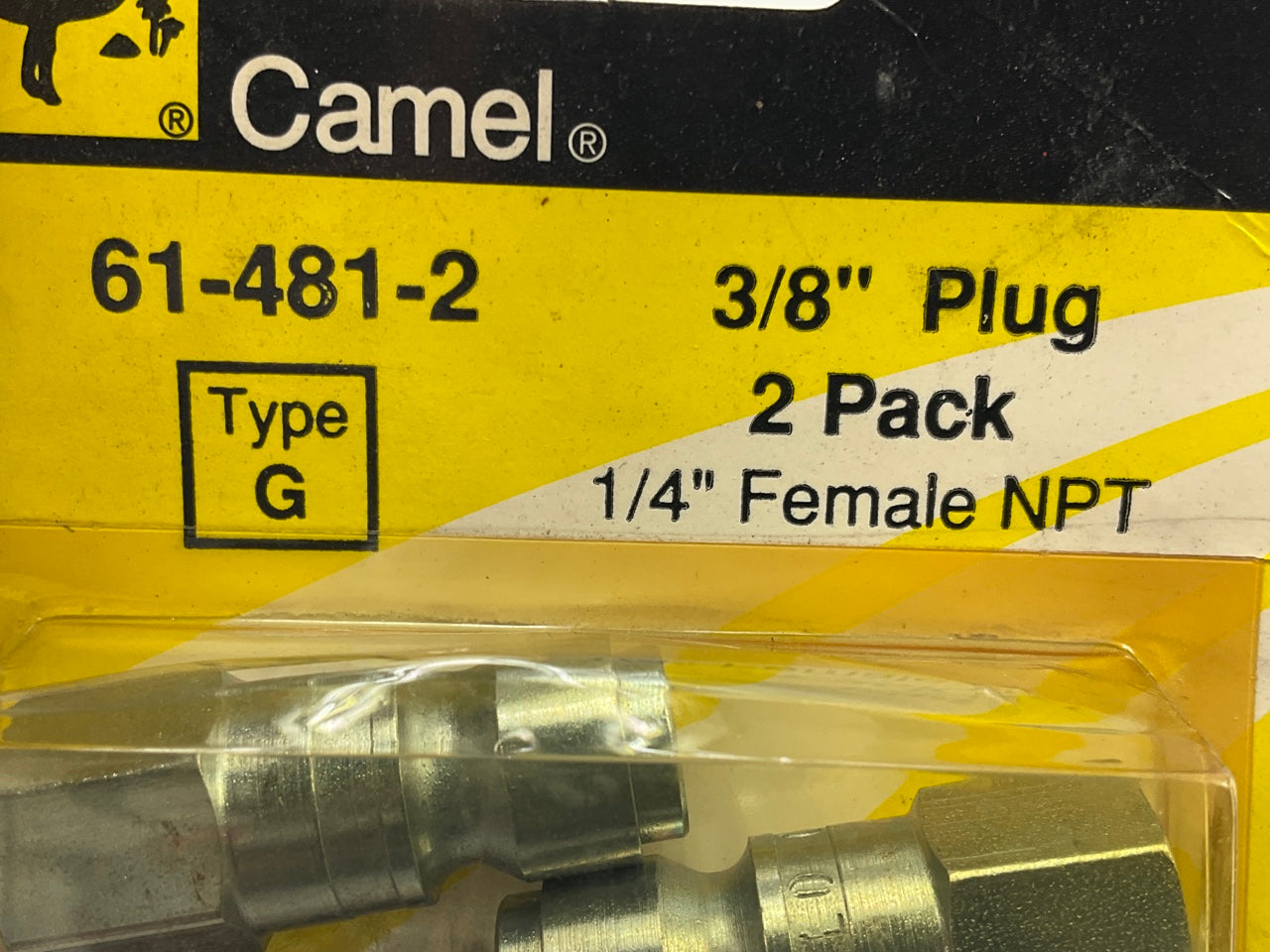 Camel 61-481 3/8'' ''G'' Style Plug Air Fitting (1/4'' Female NPT), 2 / Pack