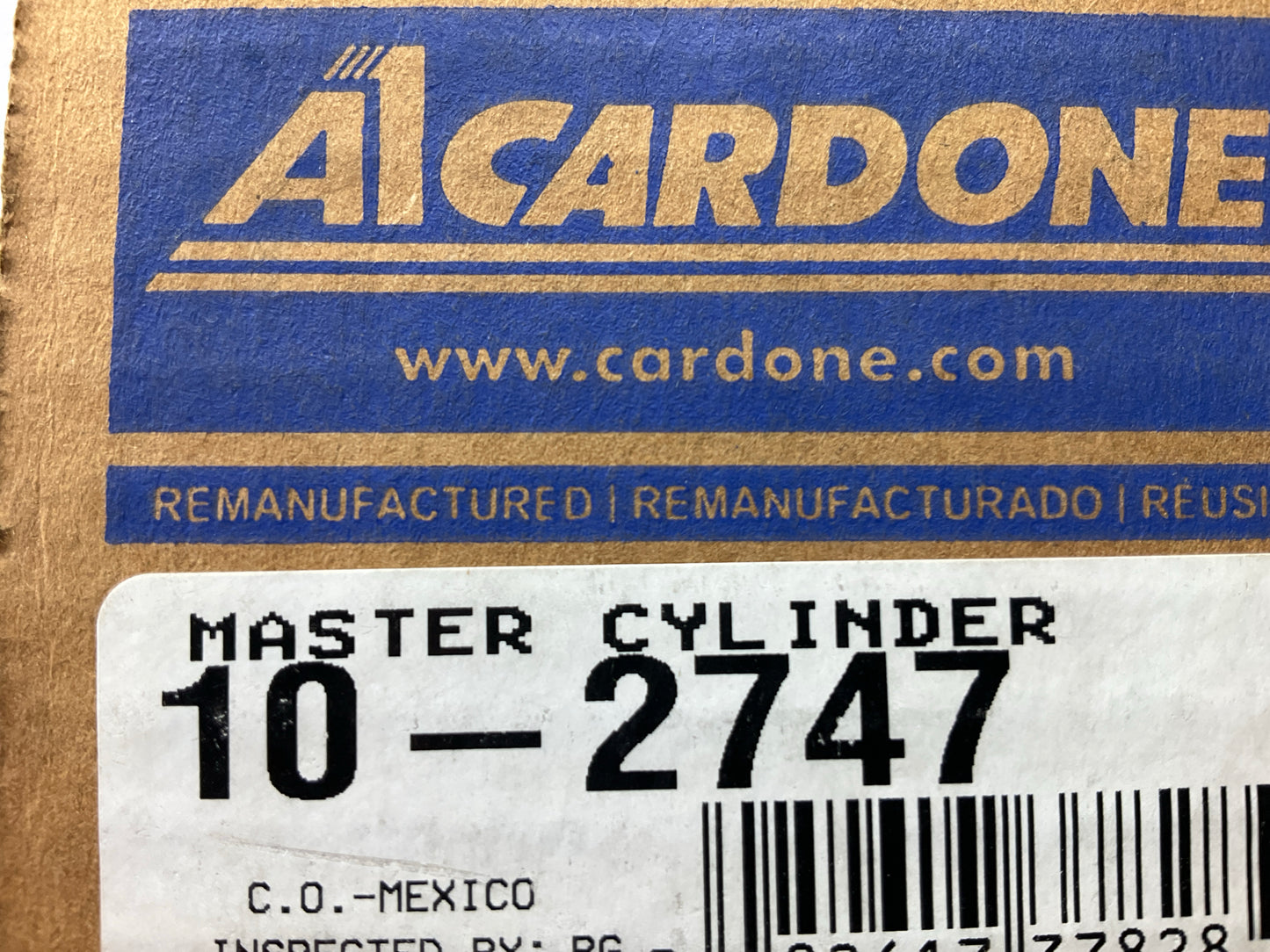 REMAN. Cardone 10-2747 Brake Master Cylinder W/O Traction Control, W/O ABS
