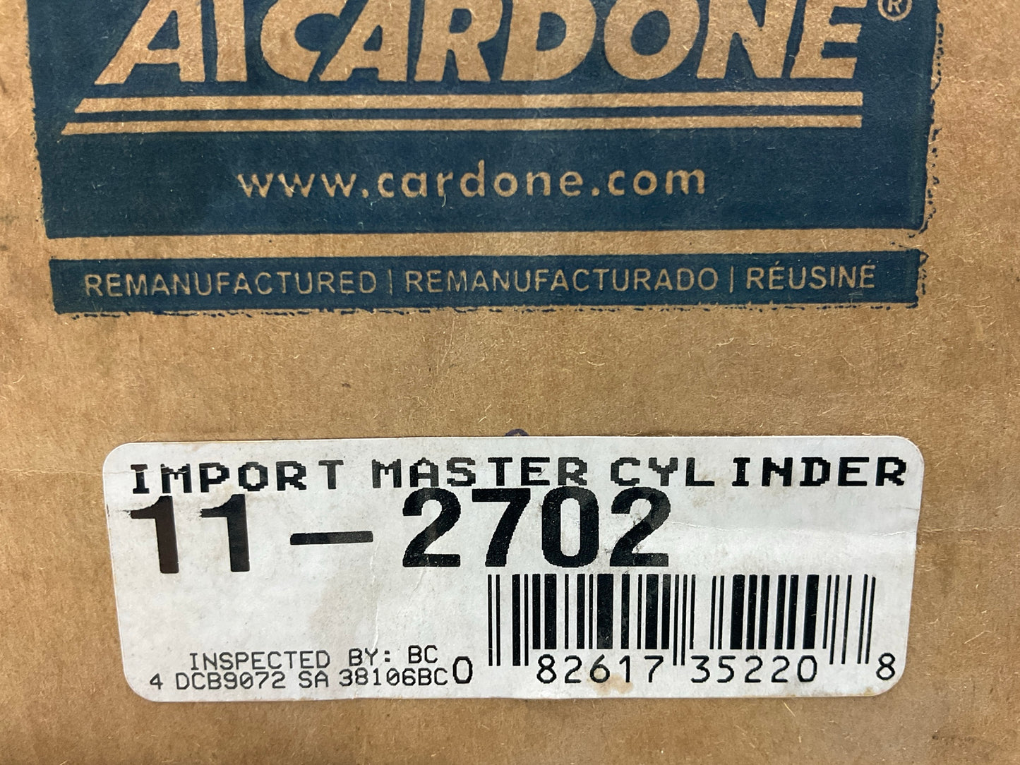 REMAN. Cardone 11-2702 Brake Master Cylinder