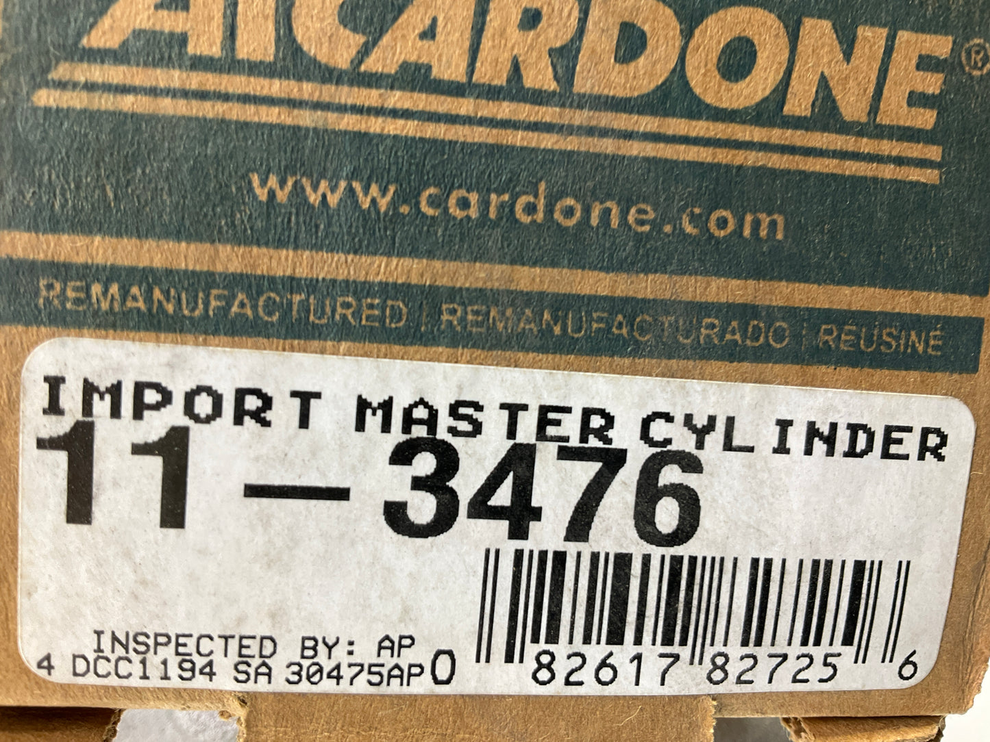 REMAN. Cardone 11-3476 Brake Master Cylinder 1999-2000 Mazda Protege 4-Wheel ABS