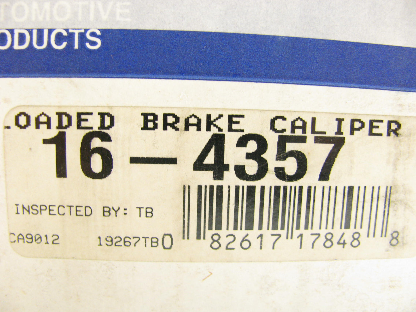 REMAN. Cardone 16-4357 Front Left Brake Caliper
