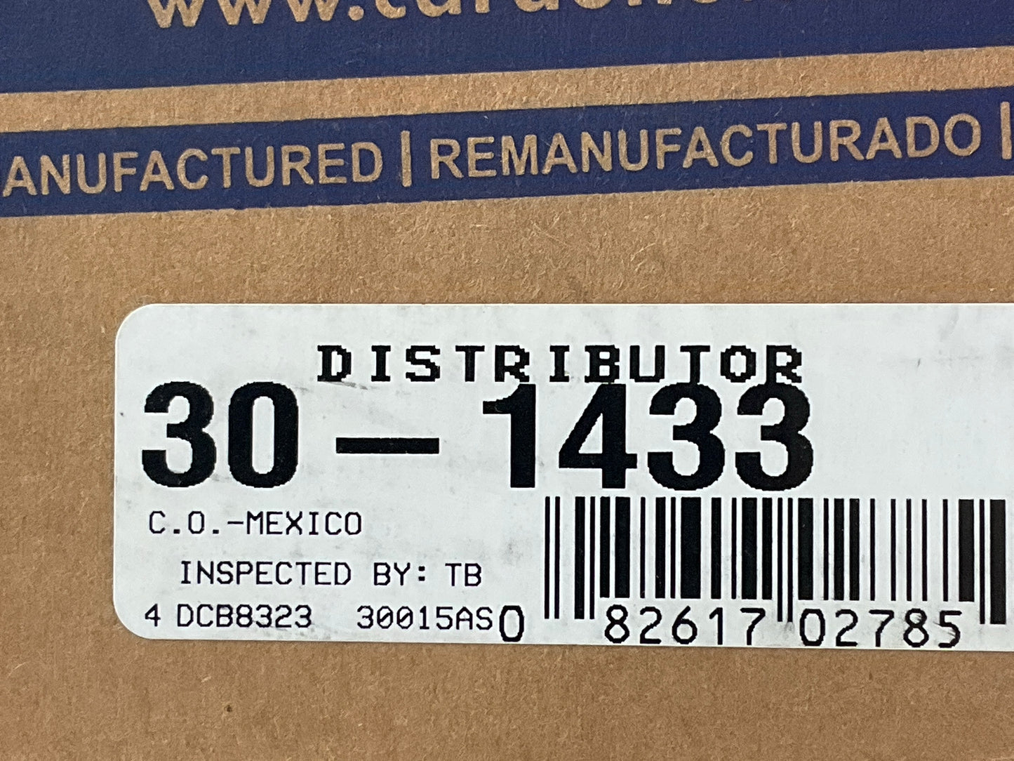 REMAN. Cardone 30-1433 Distributor - 1984 Buick Chevy Olds Pontiac 2.0L