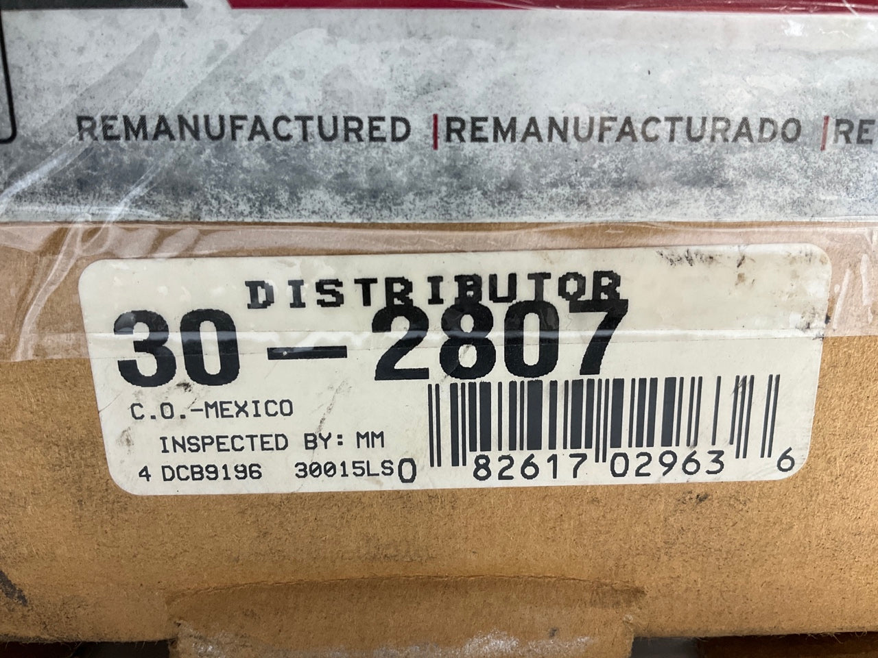 REMAN. Cardone 30-2807 Distributor