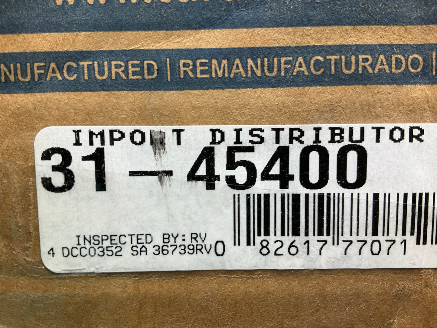 MINOR DAMAGE TO CONNECTOR - SEE PHOTOS - Reman. Cardone 31-45400 Distributor