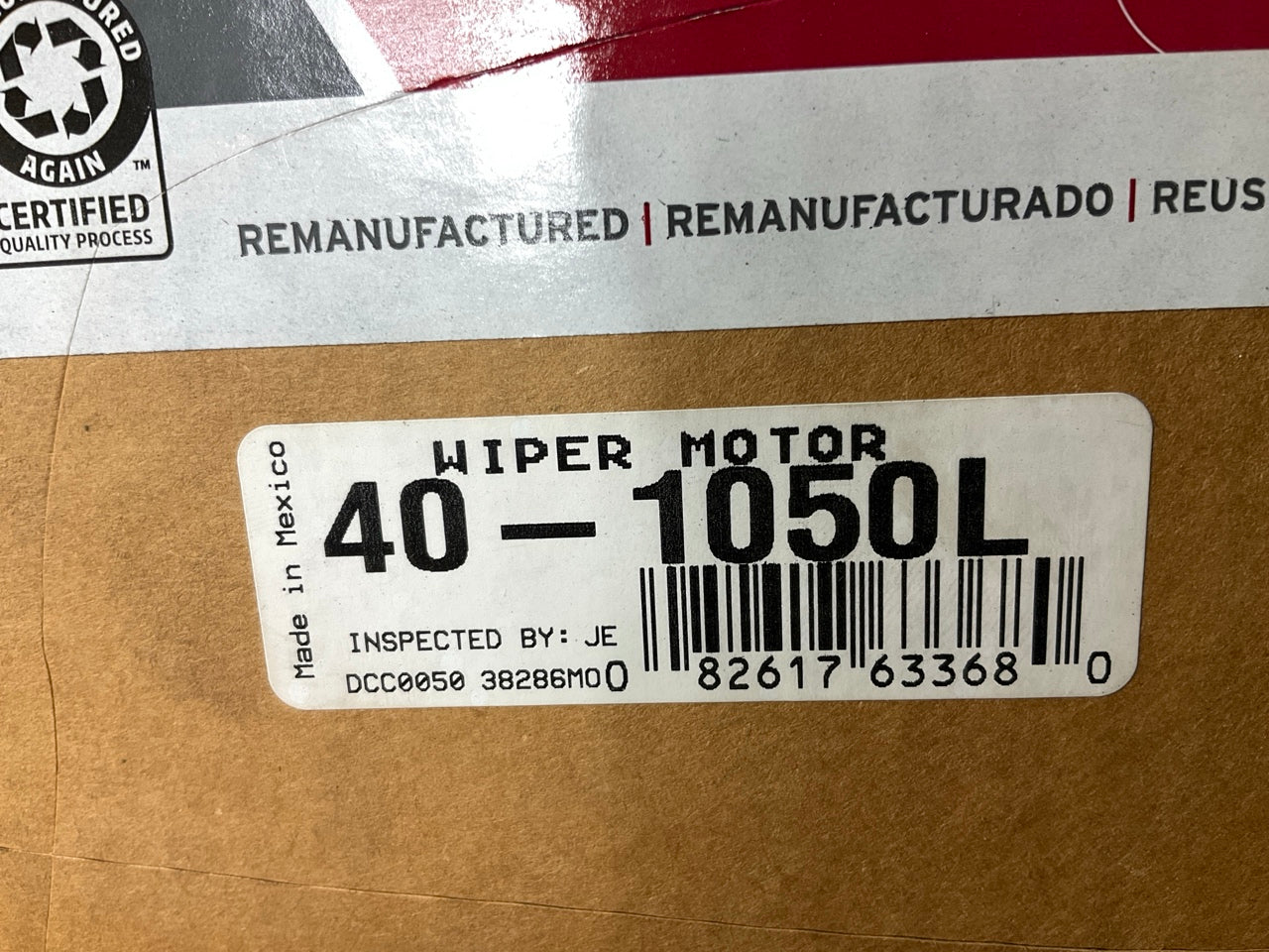 REMAN. Cardone 40-1050L Windshield Wiper Motor