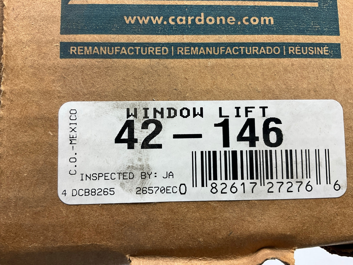 REMAN. Cardone 42-146 Rear Left Power Window Motor - 1991-1995 Saturn SL SW