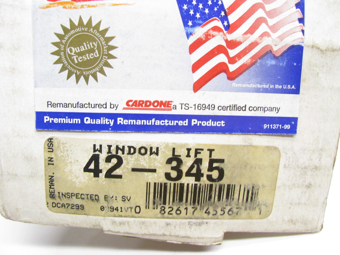 Cardone 42-345 Reman Power Window Motor - Front Left