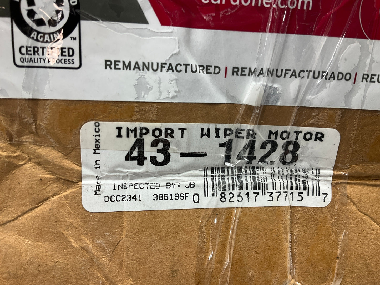 REMAN. Cardone 43-1428 Front Windshield Wiper Motor 1992-2000 Honda Civic