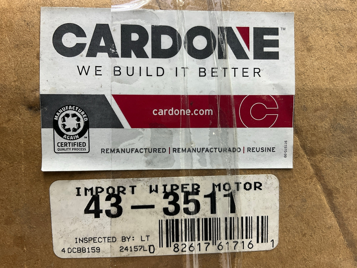 REMAN. Cardone 43-3511 Front Windshield Wiper Motor