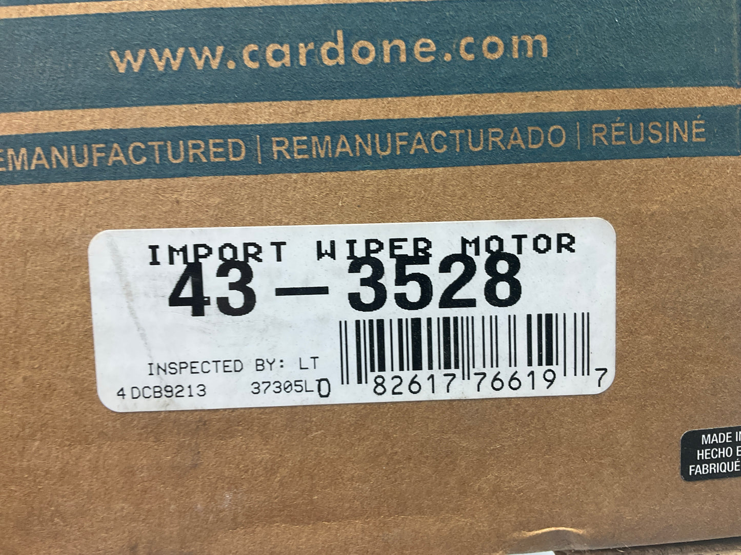 REMAN. Cardone 43-3528 Rear Window Wiper Motor For 2001-2002 Audi S4