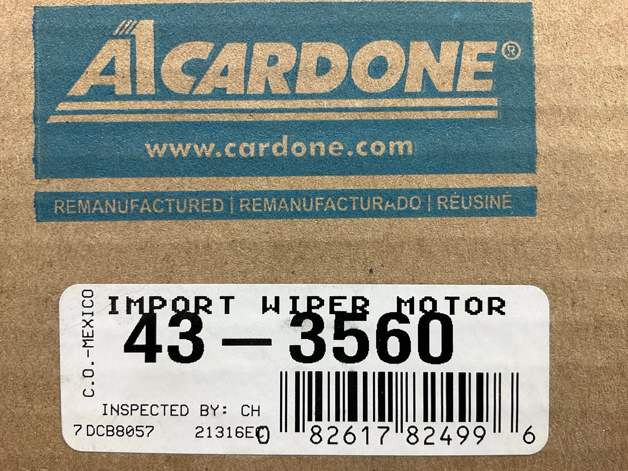 REMAN. Cardone 43-3560 Front Windshield Wiper Motor - 2004 Audi A6 & A6 Quattro