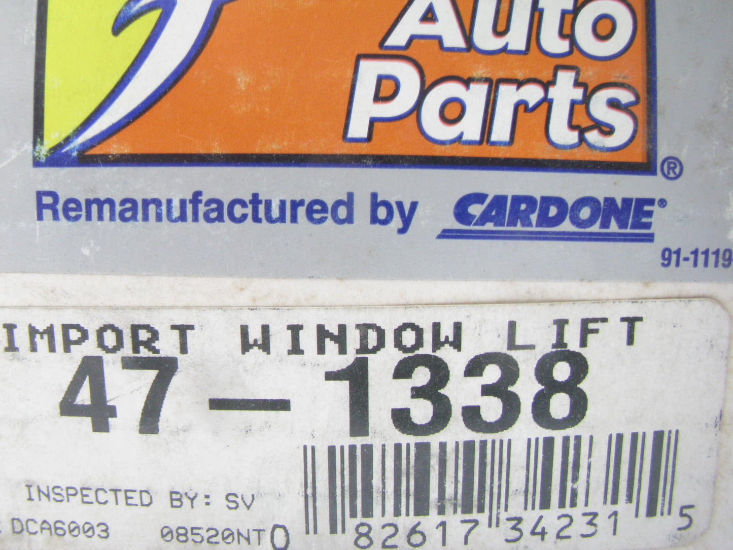 Cardone 47-1338 REMAN. Power Window Motor - Position: Front Left Drivers Side