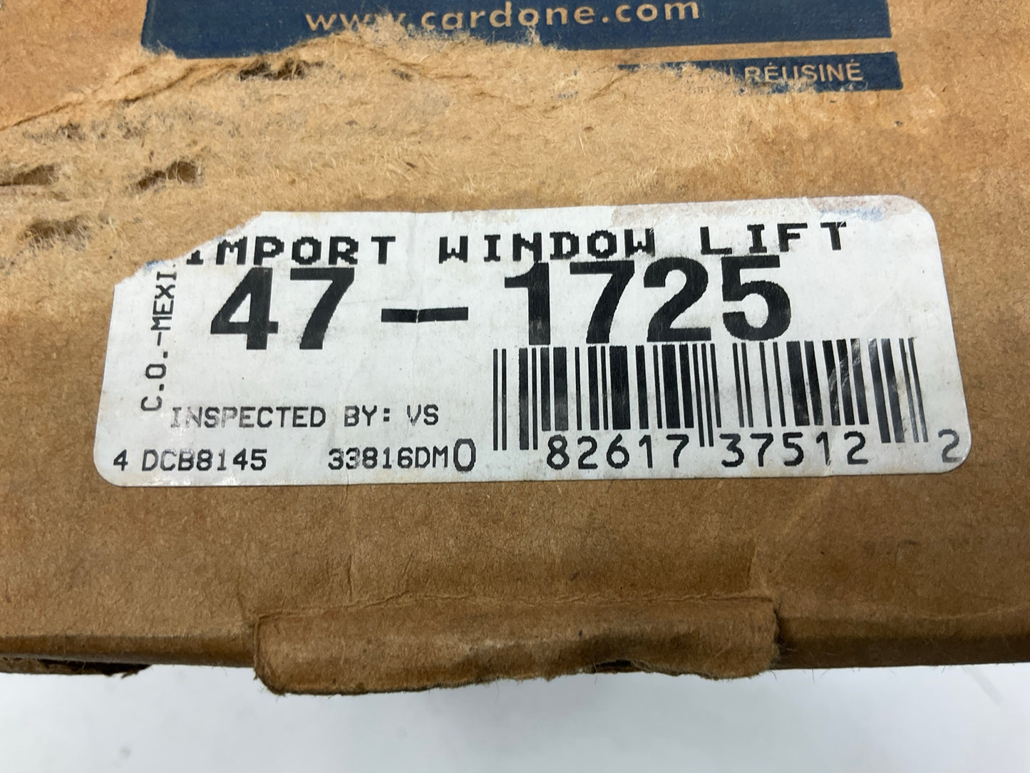 REMAN. Cardone 47-1725 Front Right Power Window Motor