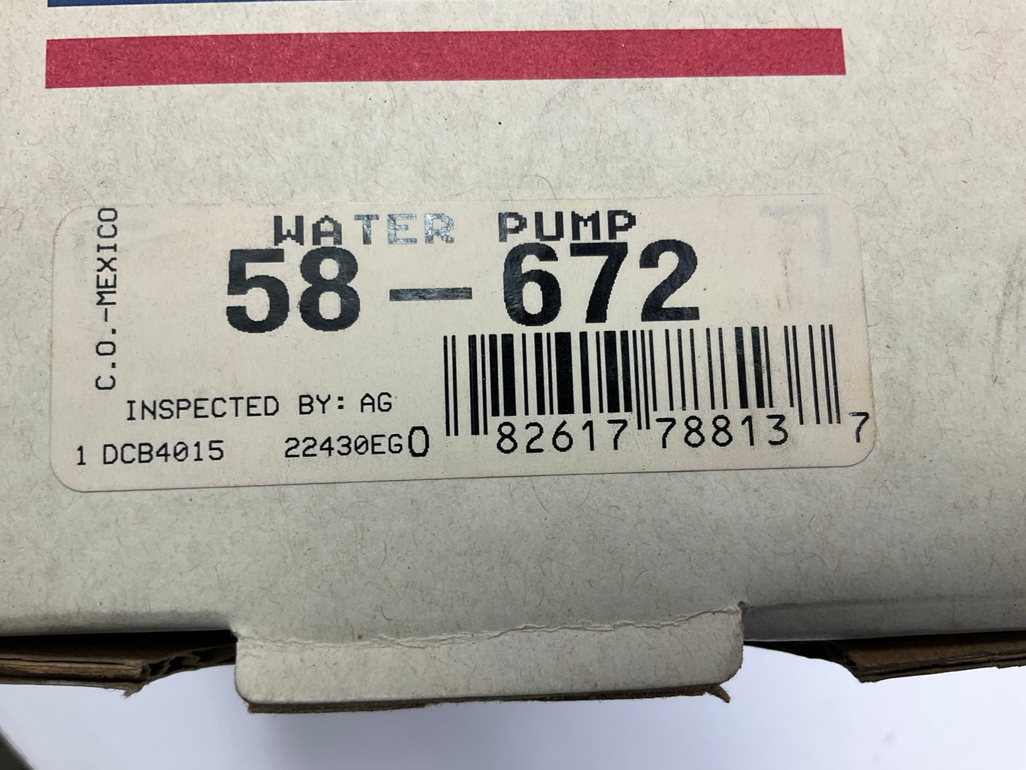 REMAN. Cardone 58-672 Engine Water Pump