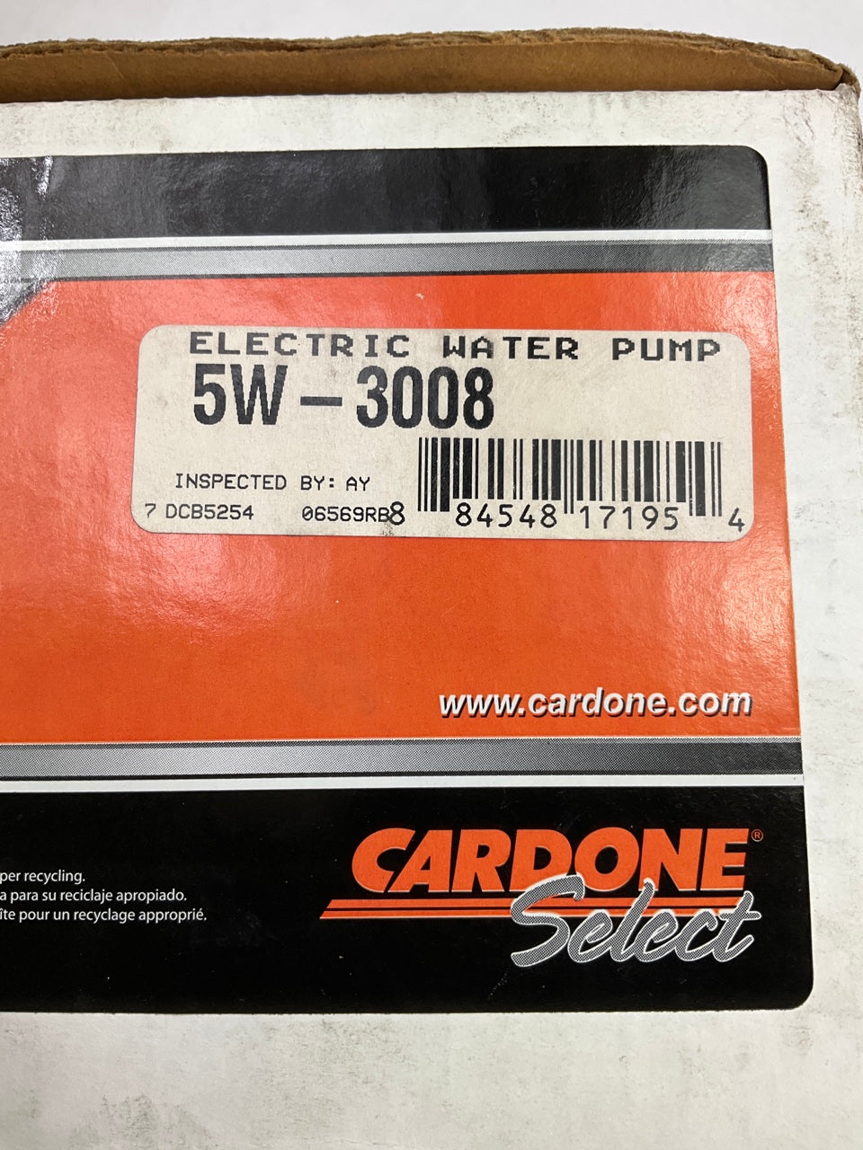 Cardone 5W-3008 Engine Auxiliary Water Pump